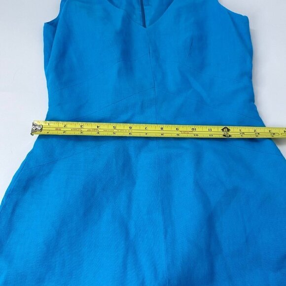 Talbots Petites Sleeveless V-Neck Zipper Back Irish Linen Blue Size 2 - Picture 11 of 14